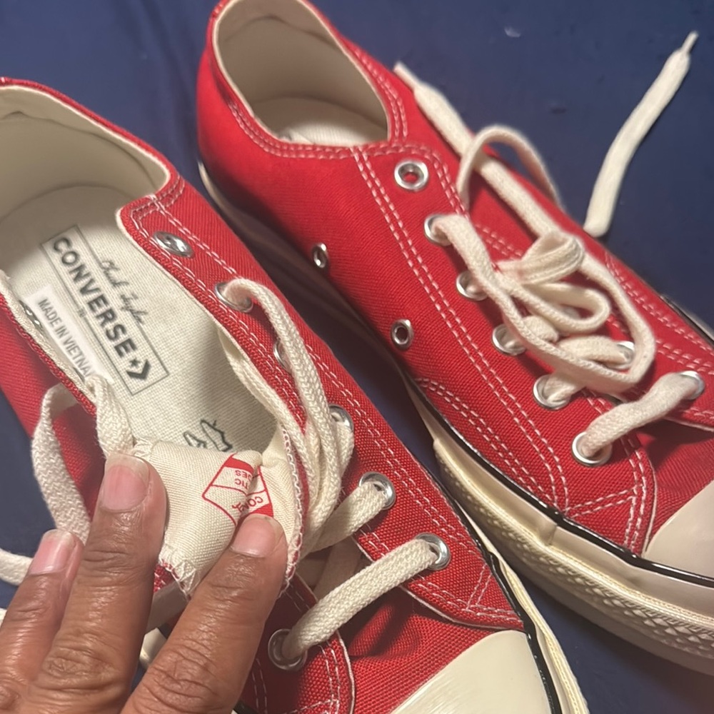 Converse Red and White Canvas Shoes
